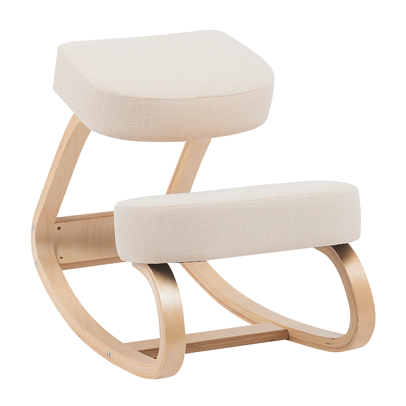 Beige ergonomische houten schommelstoel (GY-040)