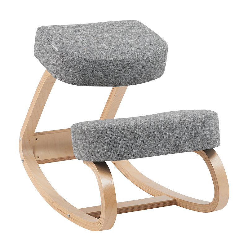 Grijze ergonomische houten schommelstoel (GY-040)