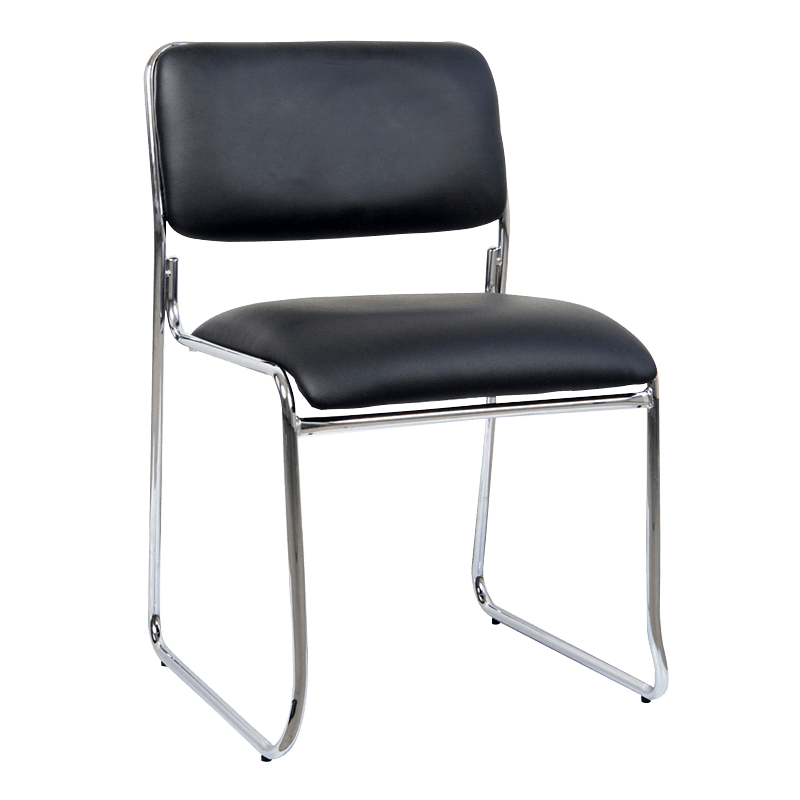 Eenvoudige leren stoel met lage rugleuning voor ontvangst (Y-1834)