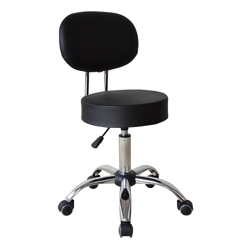 Zwarte draaibare, eenvoudige lederen salonstoelen met middenrug (GY-2111)