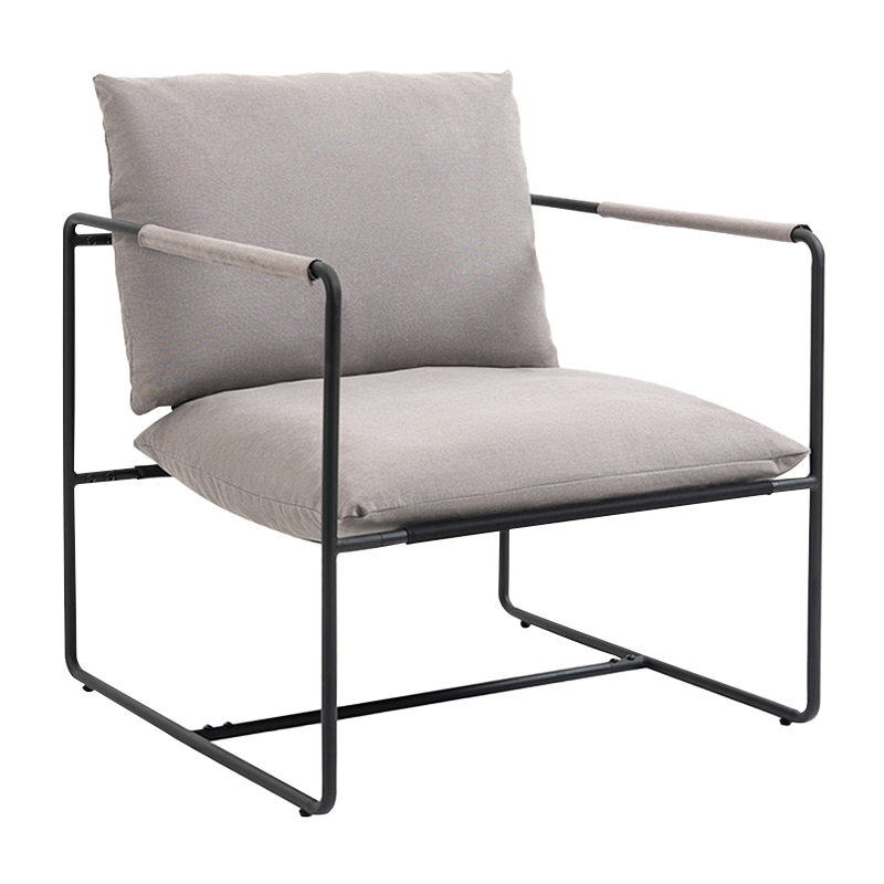 Beige ijzeren frame enkele gestoffeerde fauteuil bank (Y-C38)