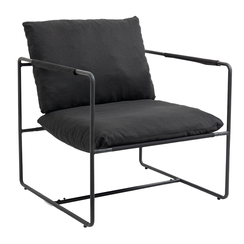 Zwart ijzeren frame enkele gestoffeerde fauteuil bank (Y-C38)