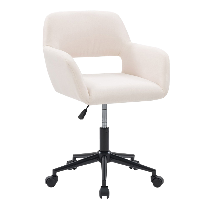 De beige Stoel van het Bureau van het Bureau van het Huis van de Stof van de Houten Brede Beklede Brede (GY-630)