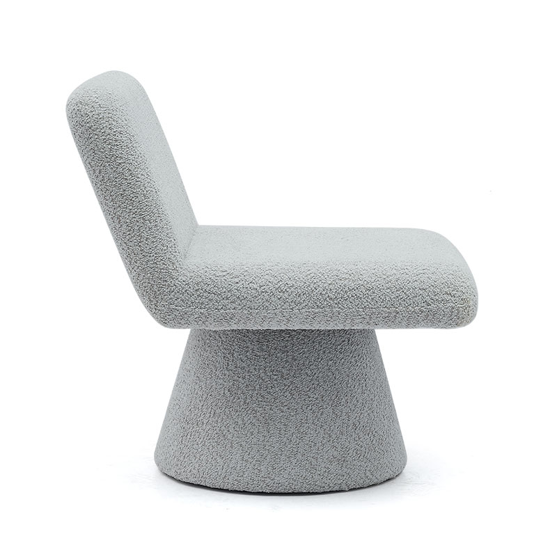 Moderne grijze gestoffeerde draaibare lounge-accentstoel, stoffen woonkamer, enkele fauteuil (GY-642)