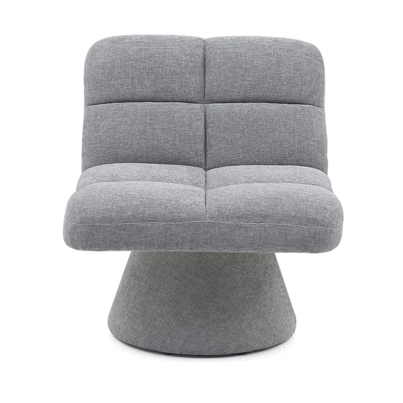 Home Hedendaagse Scandinavische unieke armloze stof Zacht kussen Draaibare fauteuils voor woonkamer met draaibare basis (GY-643)