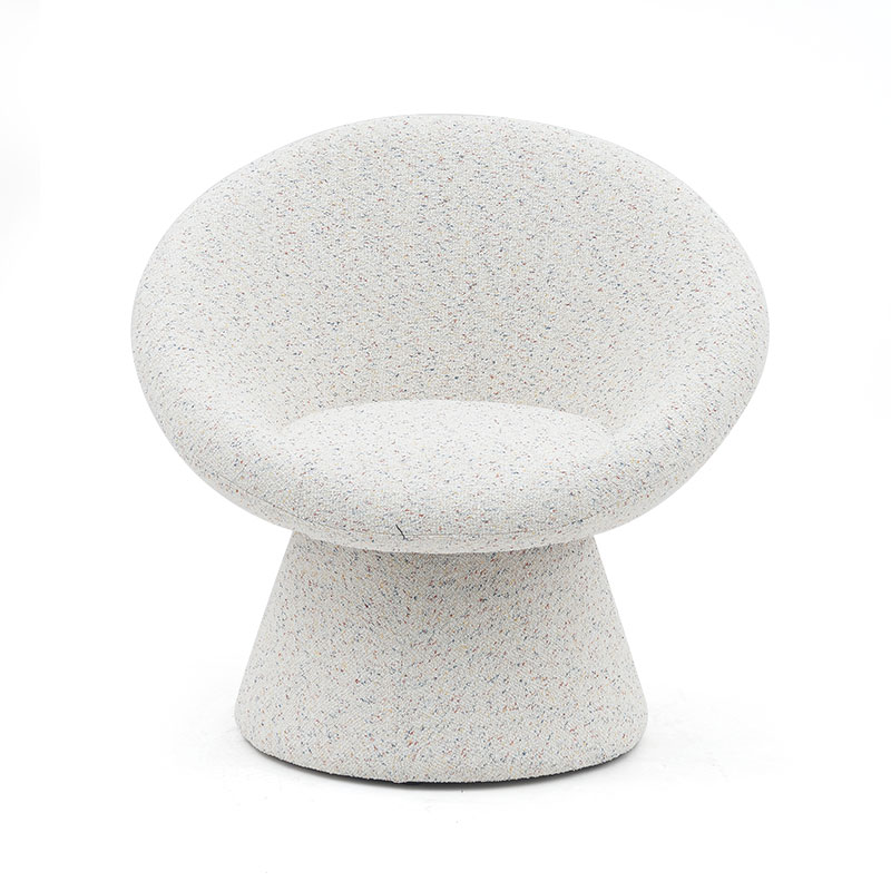 Nordic witte stof luie ronde vorm woonkamer stoel eenzitsbank Accent lounge stoelen met rugleuning (GY-645)