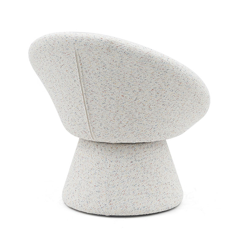 Nordic witte stof luie ronde vorm woonkamer stoel eenzitsbank Accent lounge stoelen met rugleuning (GY-645)