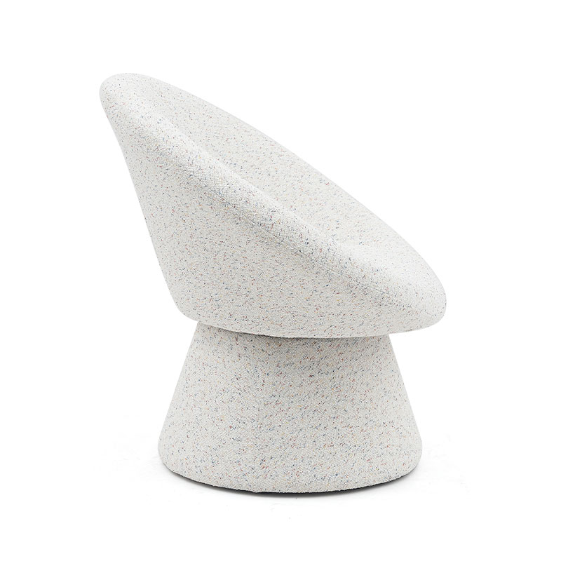 Nordic witte stof luie ronde vorm woonkamer stoel eenzitsbank Accent lounge stoelen met rugleuning (GY-645)