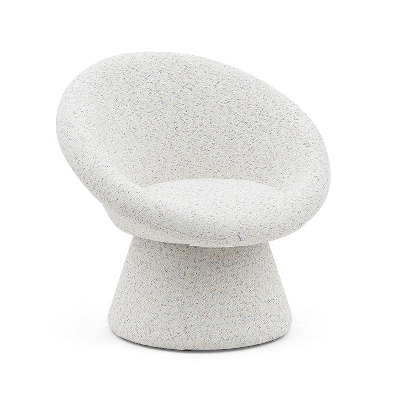 Nordic witte stof luie ronde vorm woonkamer stoel eenzitsbank Accent lounge stoelen met rugleuning (GY-645)