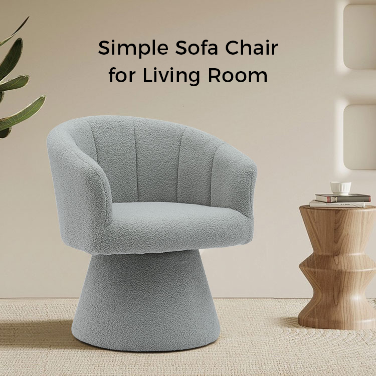 Grijs Indoor Vrijetijdsstijl Comfortabel Dikker Zitkussen Draaibaar Hotel Accent Chaise Lounge Stoel Fauteuil voor Woonkamer (GY-646)