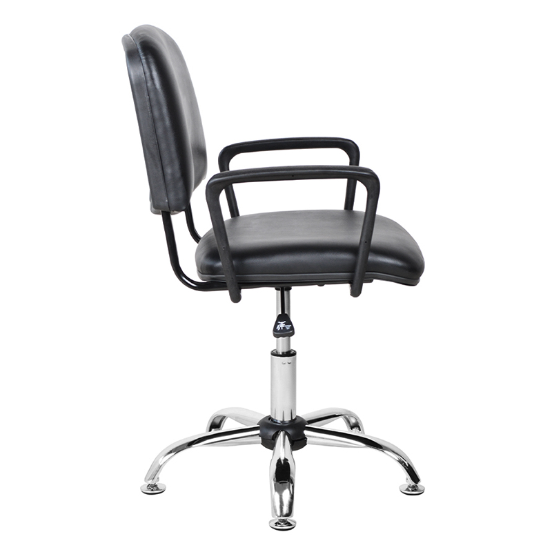 Salonstoel met lage rug PU-metalen armleuning en chroomglijder (M-6118)