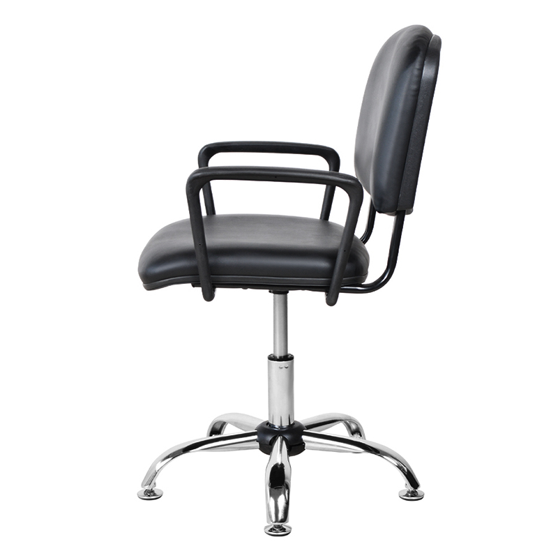 Salonstoel met lage rug PU-metalen armleuning en chroomglijder (M-6118)