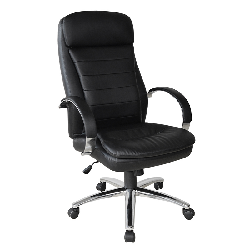 Executive bureaustoel met hoge rugleuning en armleuning van chroom (Y-2820)