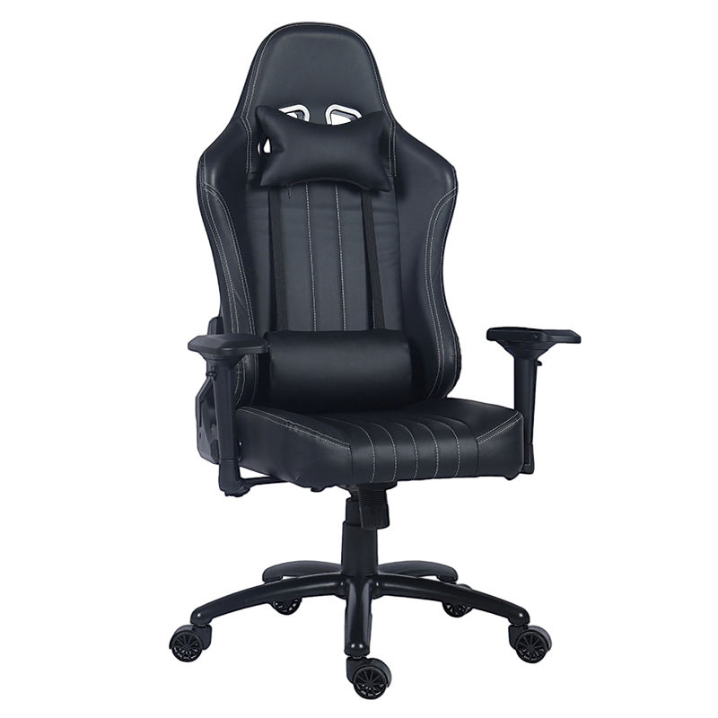 Zwarte PU hoge rugleuning 4D armleuning Racing King gamingstoel (Y-2546)