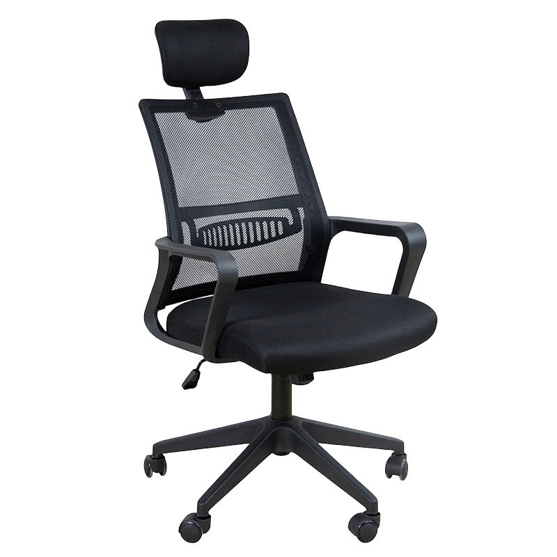 Zwarte PP-armleuning Ergonomische mesh-secretaressestoel met hoge rugleuning (W-9105)