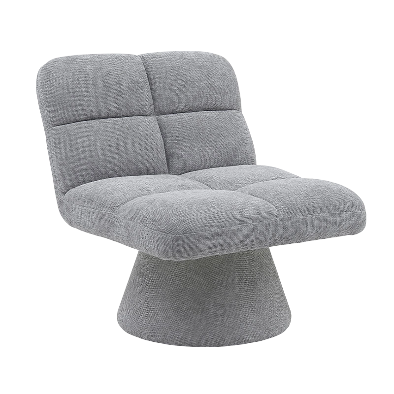 Home Hedendaagse Scandinavische unieke armloze stof Zacht kussen Draaibare fauteuils voor woonkamer met draaibare basis (GY-643)