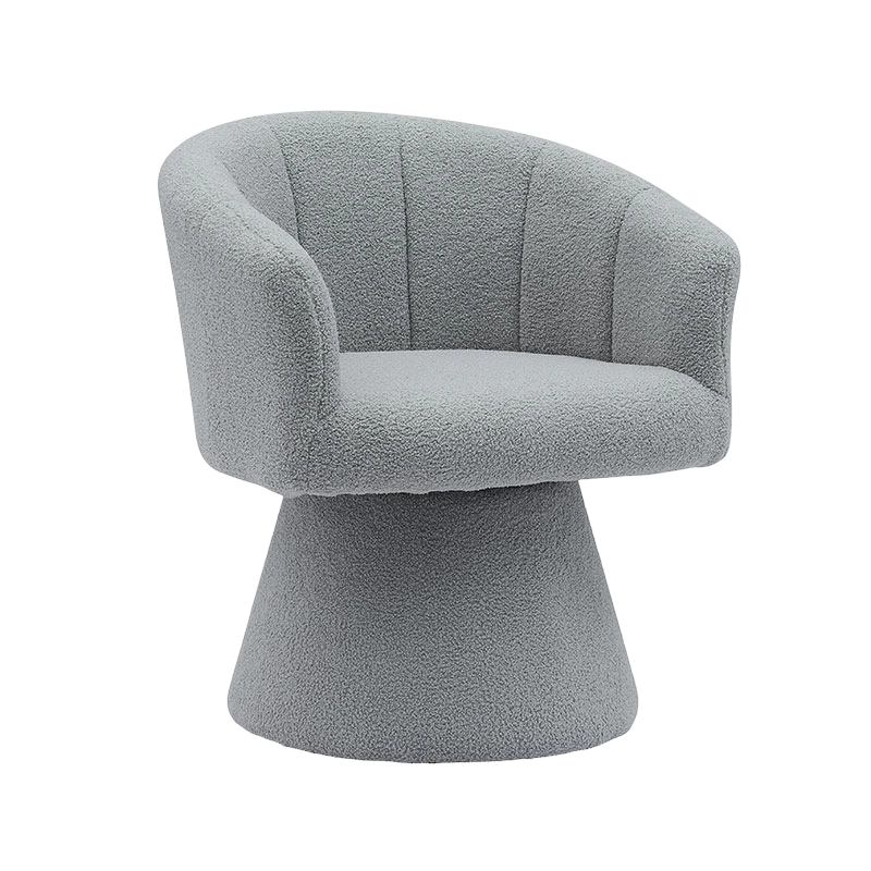 Grijs Indoor Vrijetijdsstijl Comfortabel Dikker Zitkussen Draaibaar Hotel Accent Chaise Lounge Stoel Fauteuil voor Woonkamer (GY-646)